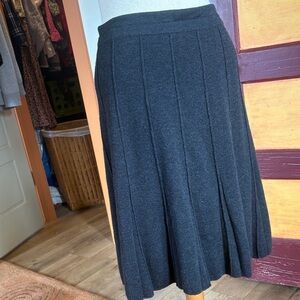 Eileen Fisher Charcoal Wool A-Line Skirt